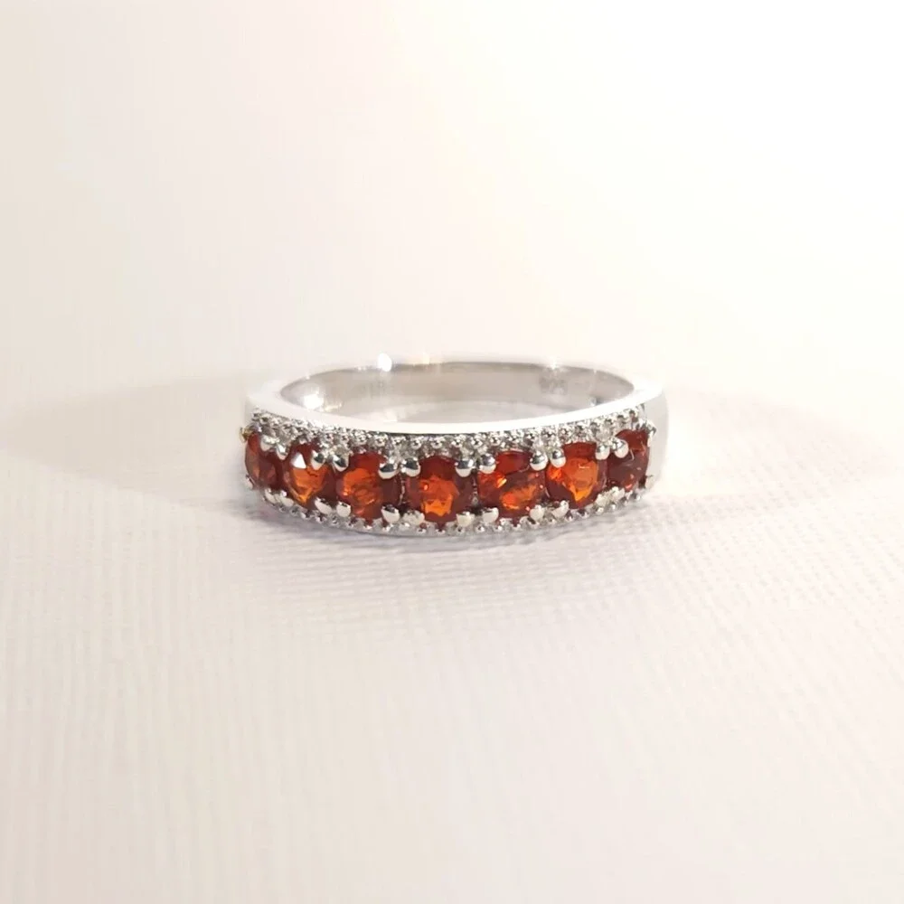 Fire Opal Band Ring Size 6